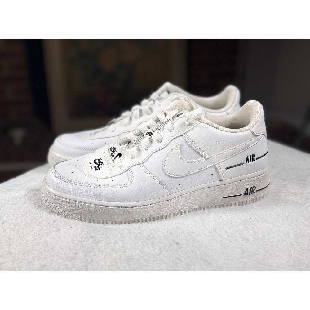 Nike Air Force 1 Low White Black Outline CJ4092-100 Youth Sz 7Y Men 7 Women 8.5